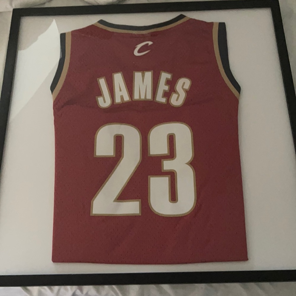 Framed Lebron James Cleveland Jersey
